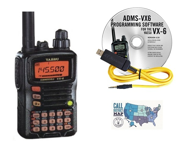Yaesu VX-6R Tri-Band Hand-Held Radio with RT Systems Prog Yaesu VX-6R Tri-Band Hand-Held Radio with RT Systems Prog