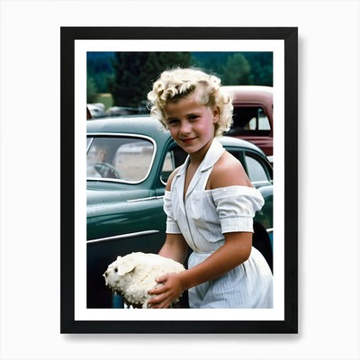 50's Style Community Car Wash Reima Framed Wall Art Poster Canvas Print Picture