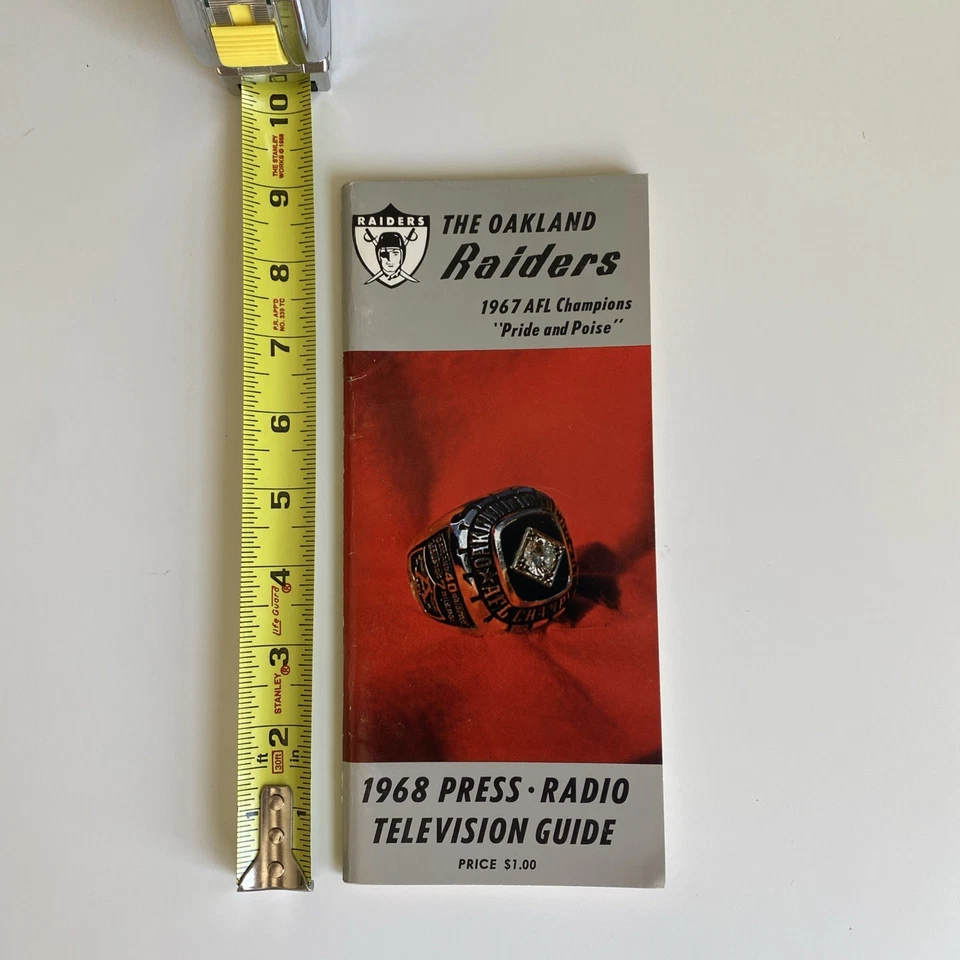 Vintage 1968 Oakland Raiders Official Press Radio Television Guide Football - Image 3 of 4