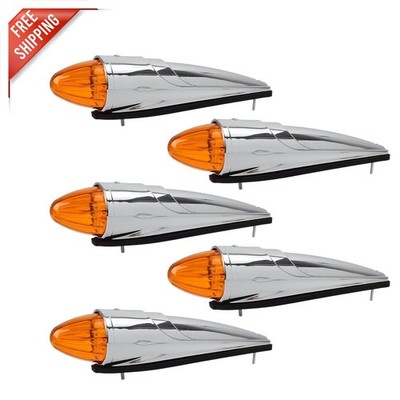 5PCS Super Bright Amber LED Roof Lights for Kenworth, Peterbilt, Freightliner