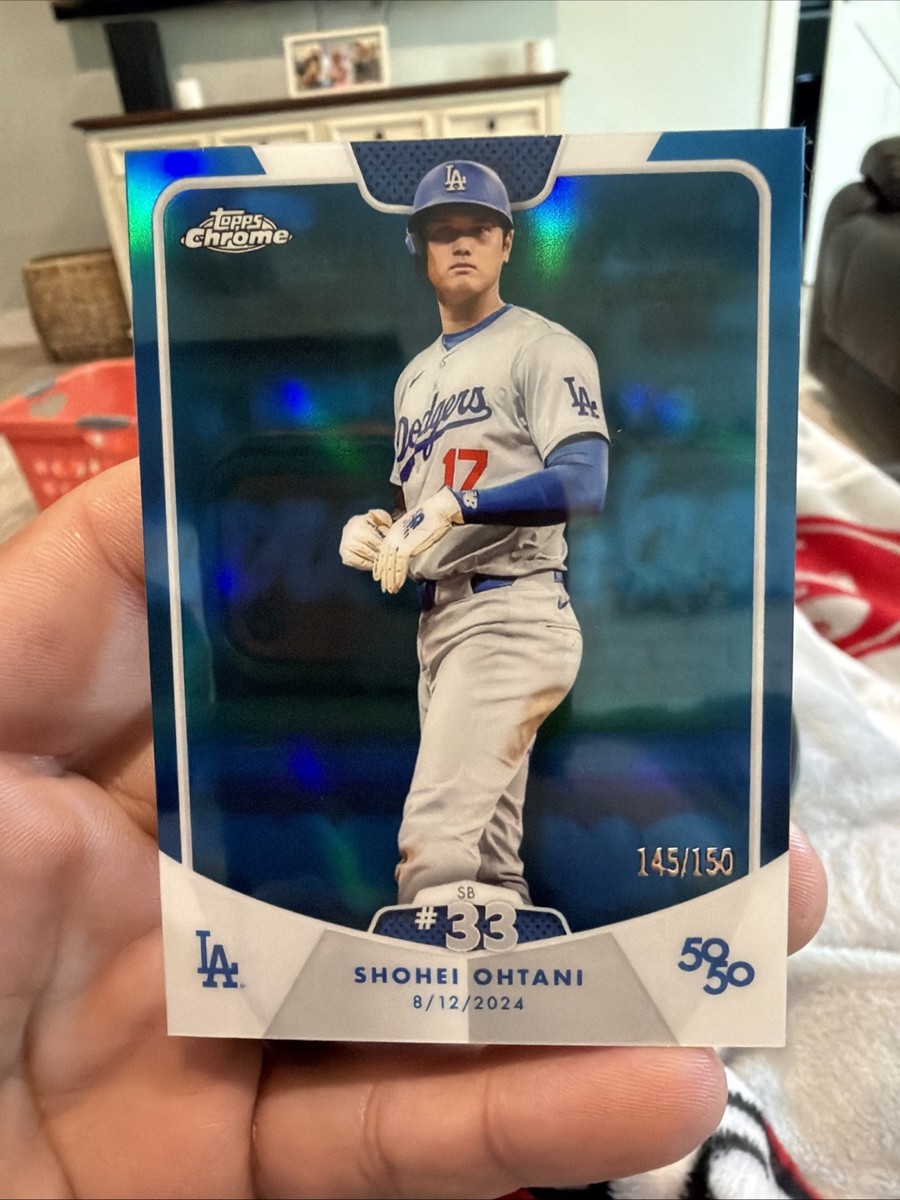 2024 Topps Chrome 50/50 #69 Shohei Ohtani Dodgers SB #33 Blue