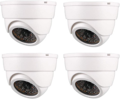 Fake Security Camera Dummy Dome CCTV with Blinking Red LED Warning Light for Hom
