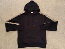 Burberry Check Trim Cotton Hoodie black sz M
