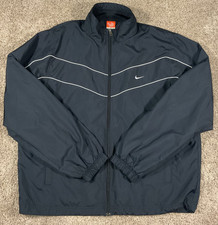 Nike Athletic Dept. Orange Tag Windbreaker Womens XL Full Zip Mesh Lined Black