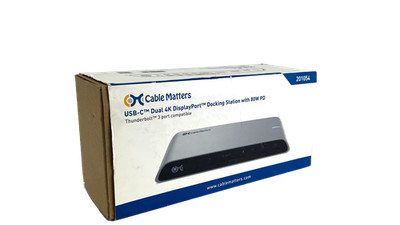 Cable Matters 201054 USB-C Dual 4K DisplayPort Dock 80W PD Open Box (CI)