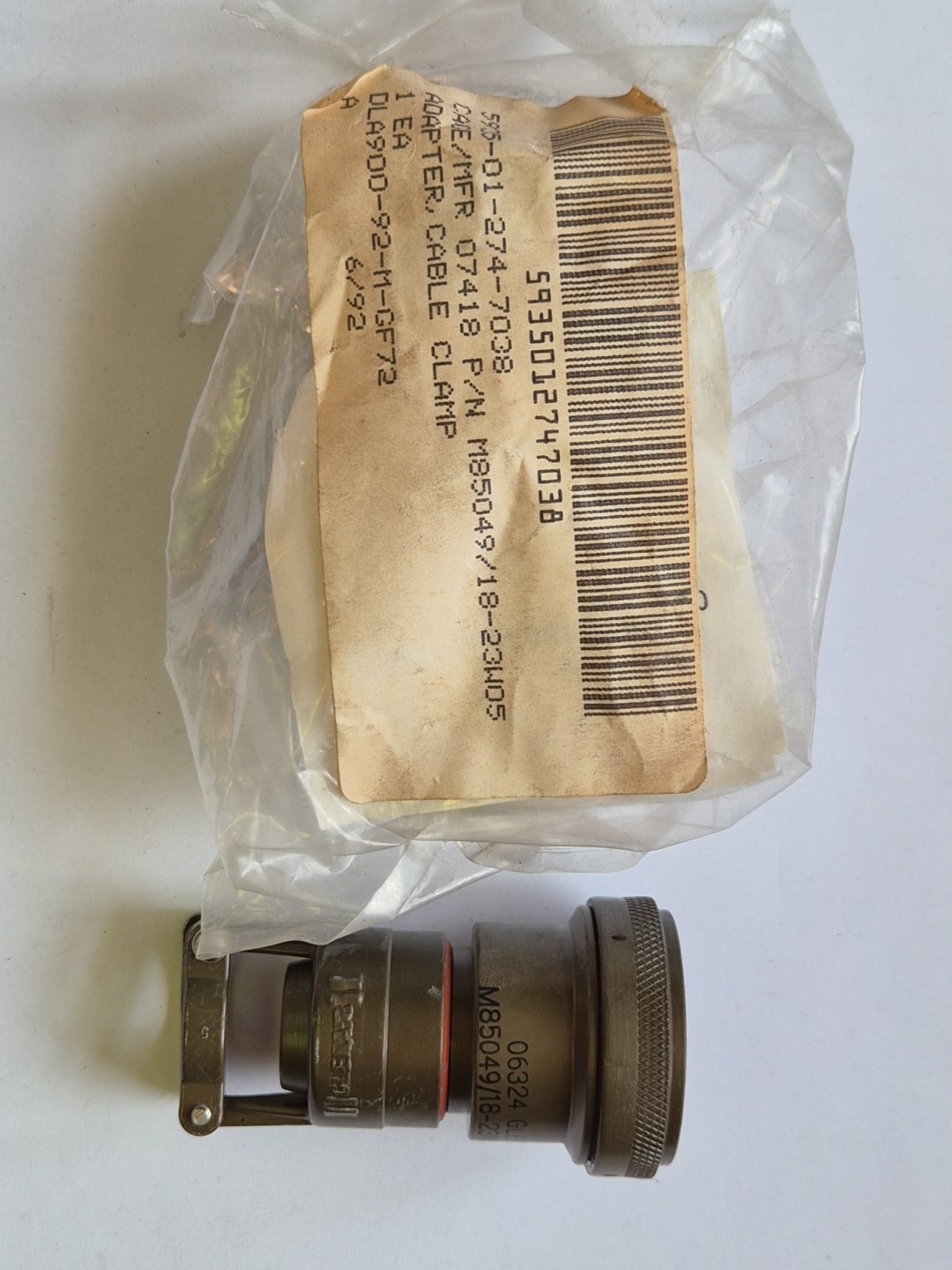 GLENAIR Adapter/CC PN  M85049/18-23W05, NSN 5935-01-274-7038, NOS.