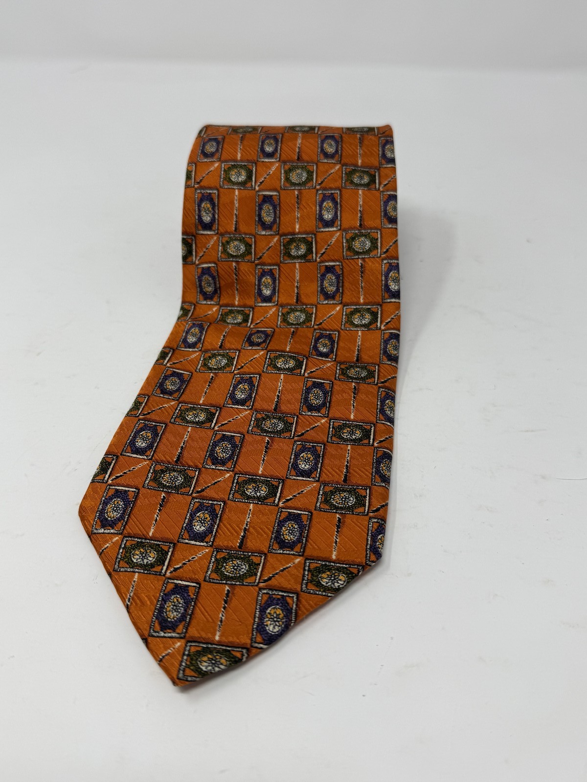 Robert Talbott Orange Geometric Pattern Silk Tie - image 1