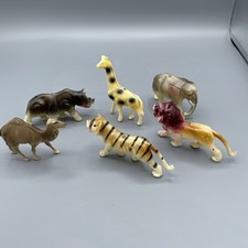 CELLULOID ANIMAL FIGURE LOT OF 6 VINTAGE ZOO ANIMALS MADE IN JAPAN