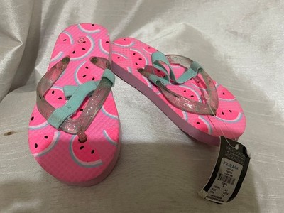 Primark Mädchen UK Größe 6-7 rosa/blau Flip-Flop Sandalen (neu mit Etikett)