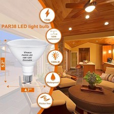  2-Pk EcoSmart Dimmable Flood LED Light Bulb 150W PAR38 Bright White 1006250244