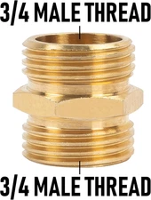 2 Pack Garden Hose Adapter 3/4 Inch Solid Brass Hose Connectors 2 Extra Washers 