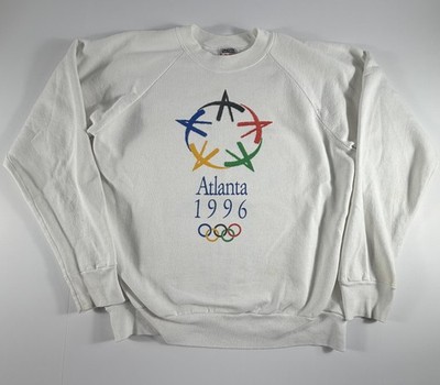 Vintage Atlanta 1996 Olympics Sweatshirt Mens XL White Oneita Crewneck USA
