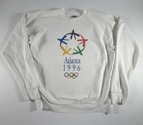 Vintage Atlanta 1996 Olympics Sweatshirt Mens XL White Oneita Crewneck USA