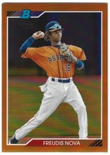 2020 Bowman Heritage Freudis Nova Orange Chrome Refractor Prospect Card #04/25