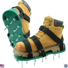 Heavy-Duty Lawn Aerator Shoes - Dual Straps, One Size Fits All, Pre-Assembled