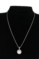 David Yurman Albion Sterling Silver Cerise Pearl Diamond Pendant Necklace 17"