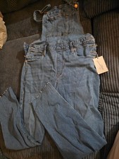 Universal Thread - Unisex Narrow Straps Bib Overalls Blue Denim Size 10/30R