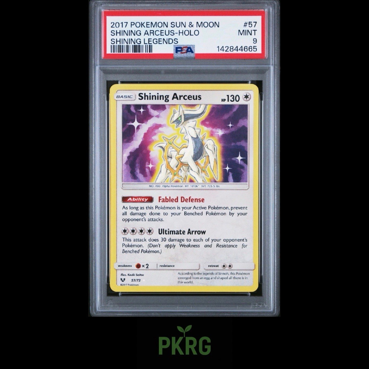 2017 POKEMON SUN & MOON SHINING LEGENDS #57 SHINING ARCEUS-HOLO PSA 9 NEW CERT
