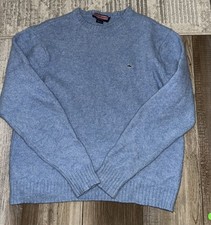 Vineyard Vines Sweater Mens Large Blue 100 Wool Whale Logo Pullover Crew