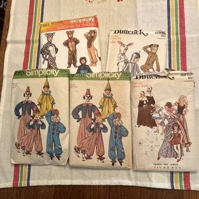 5 Vintage Butterick A D Simplicity Costume Patters