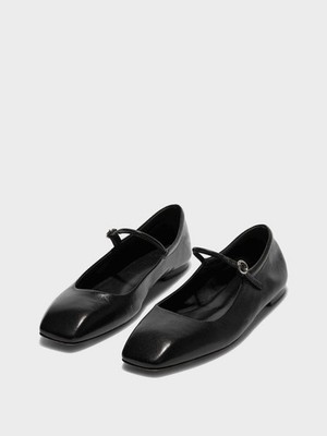 Aeyde NWB 39 Uma Black Leather Mary Jane Ballerina Flats *worn Once