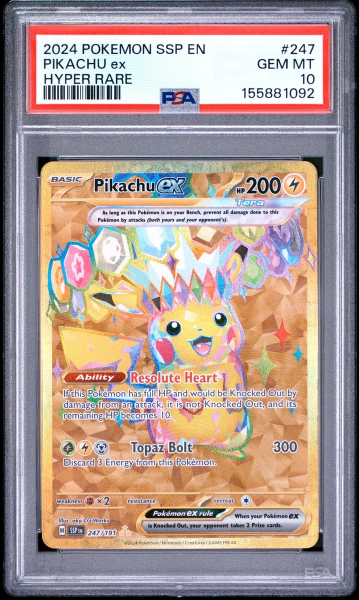 Pikachu Pokémon TCG Grade 10 Rare Individual Collectible Card Game