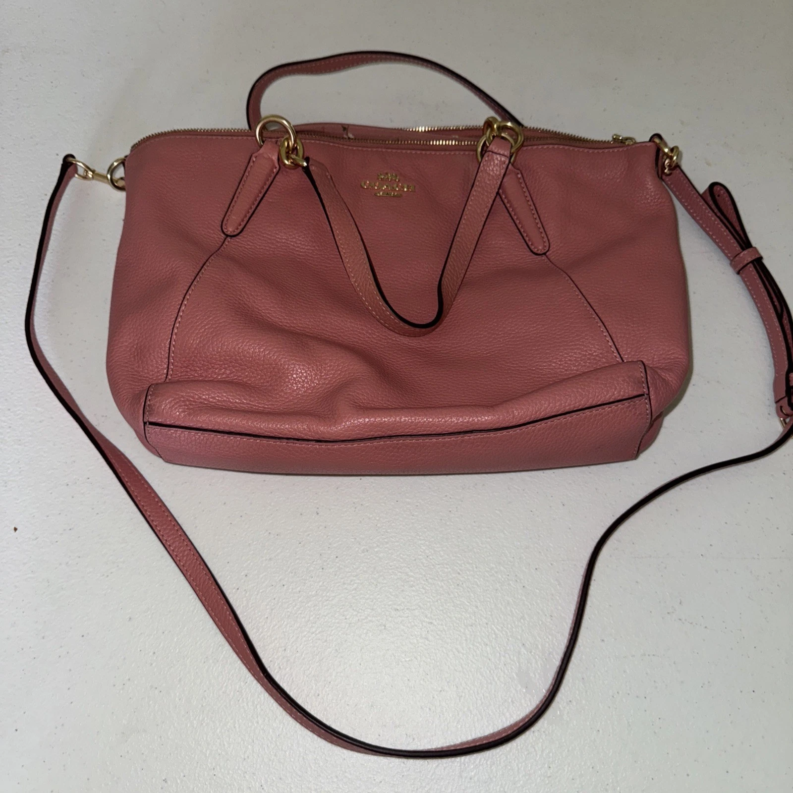 Coach F31077 piccolo Kelsey vintage pelle rosa ciottoli con tracolla Ditsy