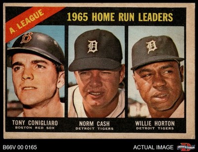 1966 Topps Venezuelan #218 Norm Cash AL HR Leaders Tigers / Red Sox 5 - EX