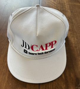 VINTAGE -JOHN DEERE-JD/CAPP-DeereTech Services-Adjustable White HAT/CAP
