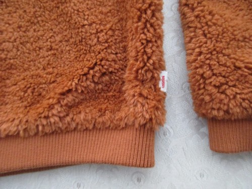 Catimini Girl's Warm Caramel Brown Faux Fur Sweatshirt Top w/Embroidery, Sz 10 - Picture 5 of 8