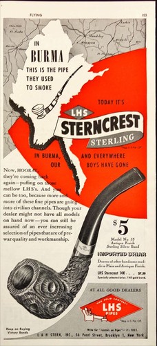 1945 LHS Pfeifen Sterncrest Sterling für unsere Jungs kaufen Sie Siegesanleihen Druckanzeige