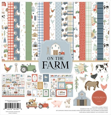 Carta Bella On the Farm Collection Kit 12''x12'' Paper Stickers Made in USA