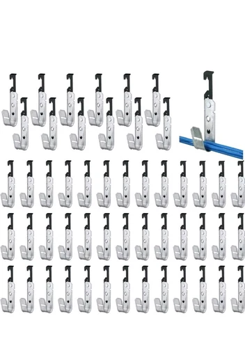 Zonon 50 Pcs Metal J Hooks Cable Support J Hook Hangers with Bat Wing 3/4"