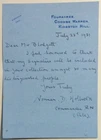 Lot of 4 WW1 British Military Signed Letters - Holbrook, Barter, Ewing, Woodcock