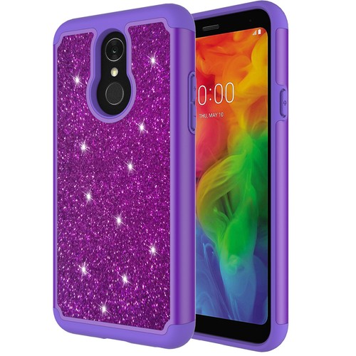 For LG Q7/LG Q7 Plus Glitter Case Shock Proof Hybrid Layers Bumper Slim Cover - Picture 2 of 15