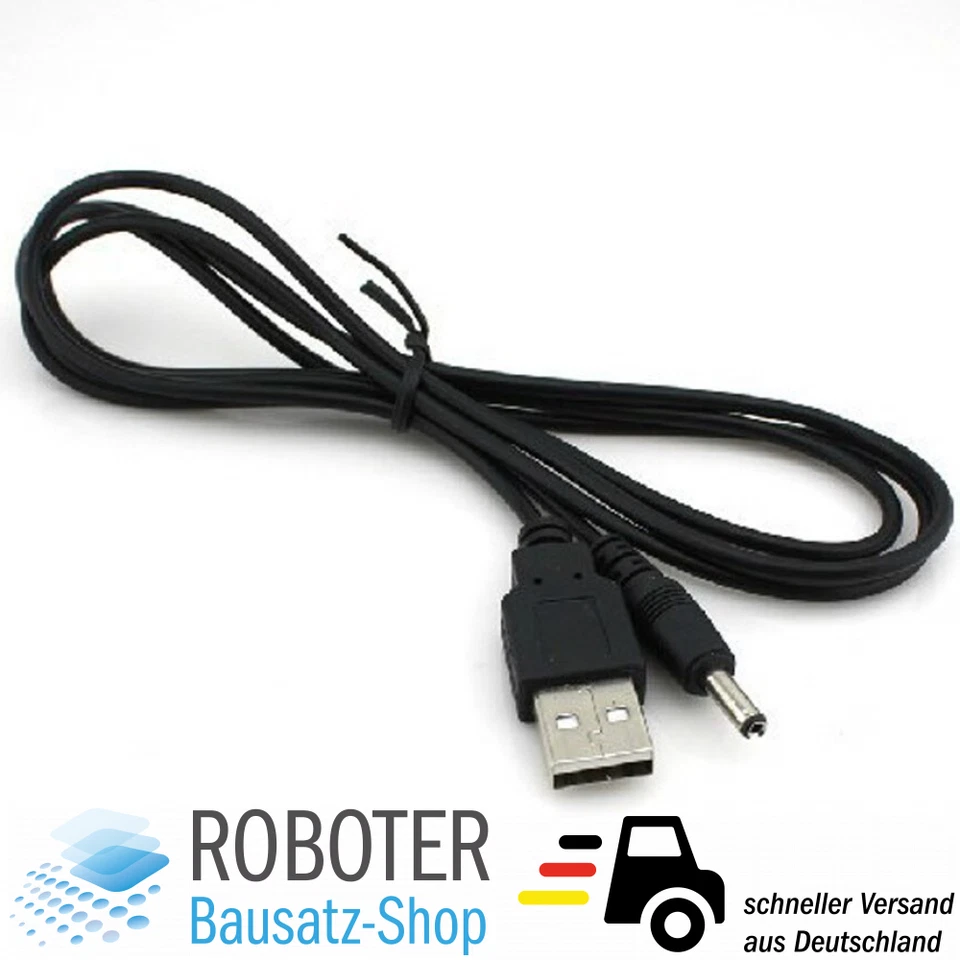 USB Stromkabel auf DC Hohlstecker 3.5x1.35mm 5V 80cm Ladekabel