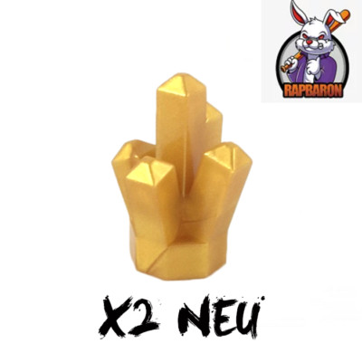Lego    2x 1x1 Rock   Crystal Kristall Diamant   Pearl Gold   52 30385   Neuware
