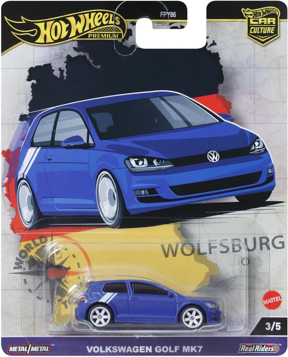Hot Wheels Volkswagen ミニカーセット Hot Wheels Premium - 2024 World Tour 3/5 Volkswagen Golf MK7