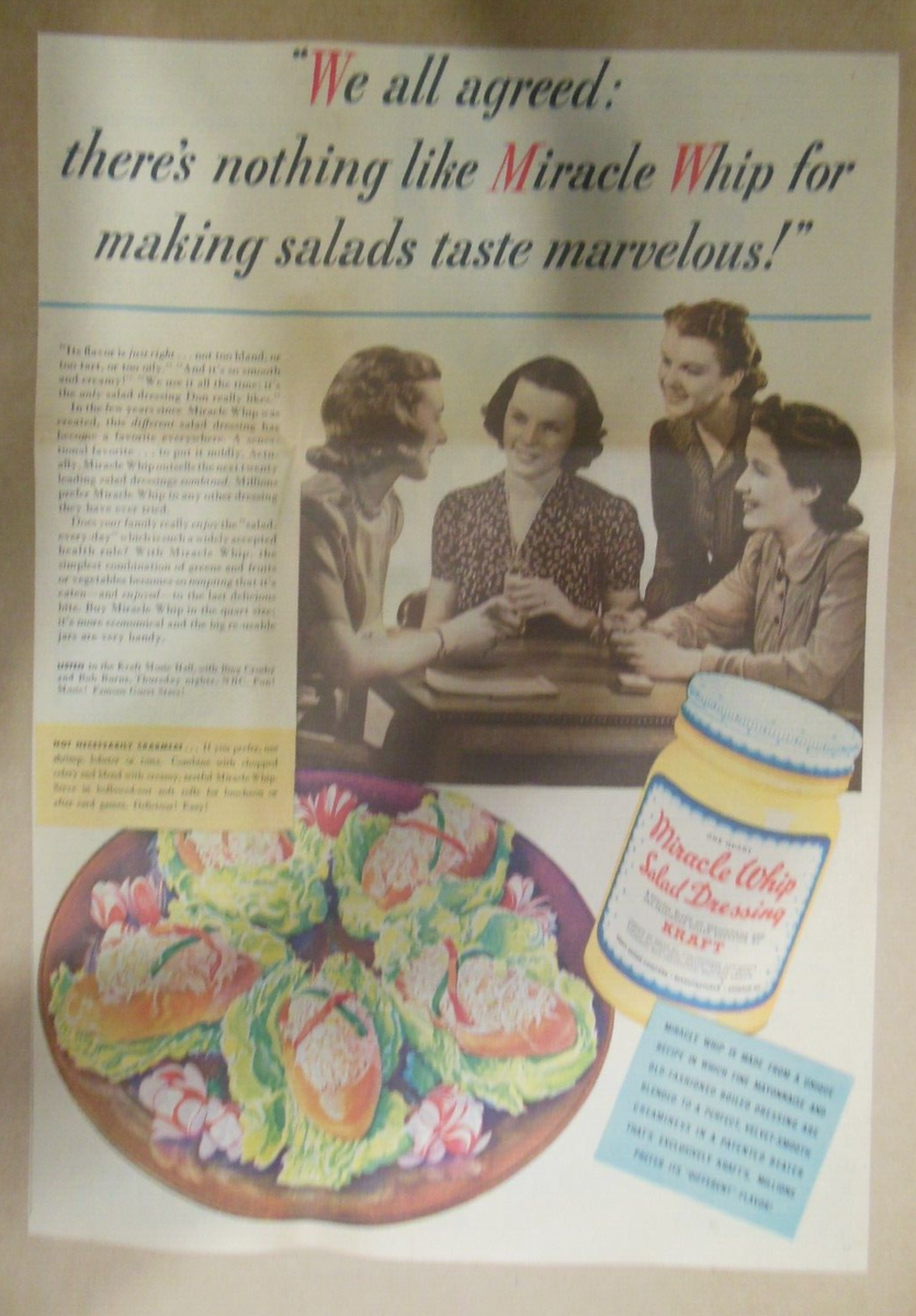 miracle whip salad dressing Homemade Recipe Enjoy the authentic and well balanced salad dressing with yummylicious ingredients made with no artificial flavours or colours Kraft Foods Ad: Miracle Whip