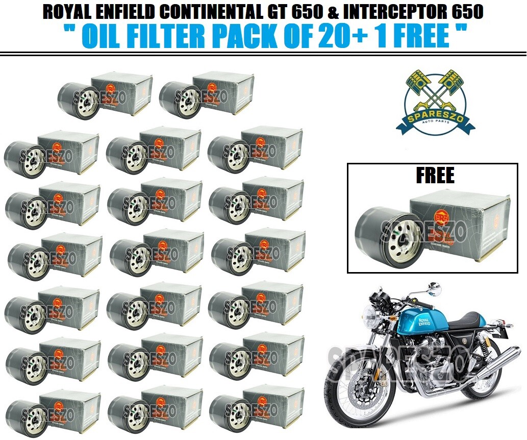 ROYAL ENFIELD CONTINENTAL GT 650 INT 650 OIL FILTER PACK OF 20 FREE 
