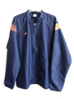 adidas leichte Laufjacke Windjacke navy/gelb/orange XL