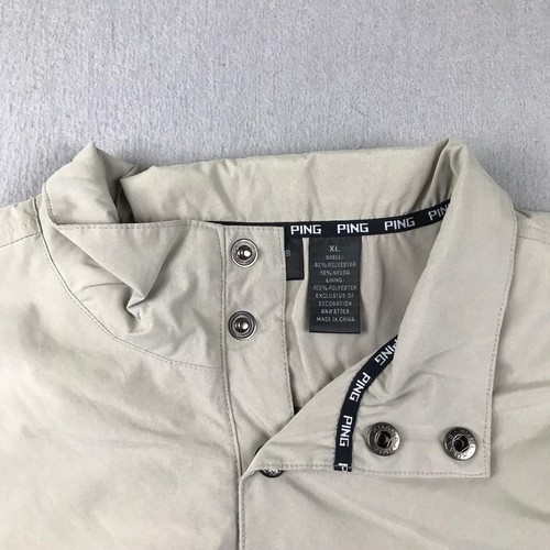 Ping Windbreaker Mens XL Beige Pat Mac Mesh Lined Short Sleeves Pullover Jacket - Picture 2 of 12