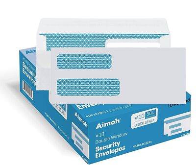 #10 Double Window Flip & Seal Security Envelopes - Security Tinted (30110)