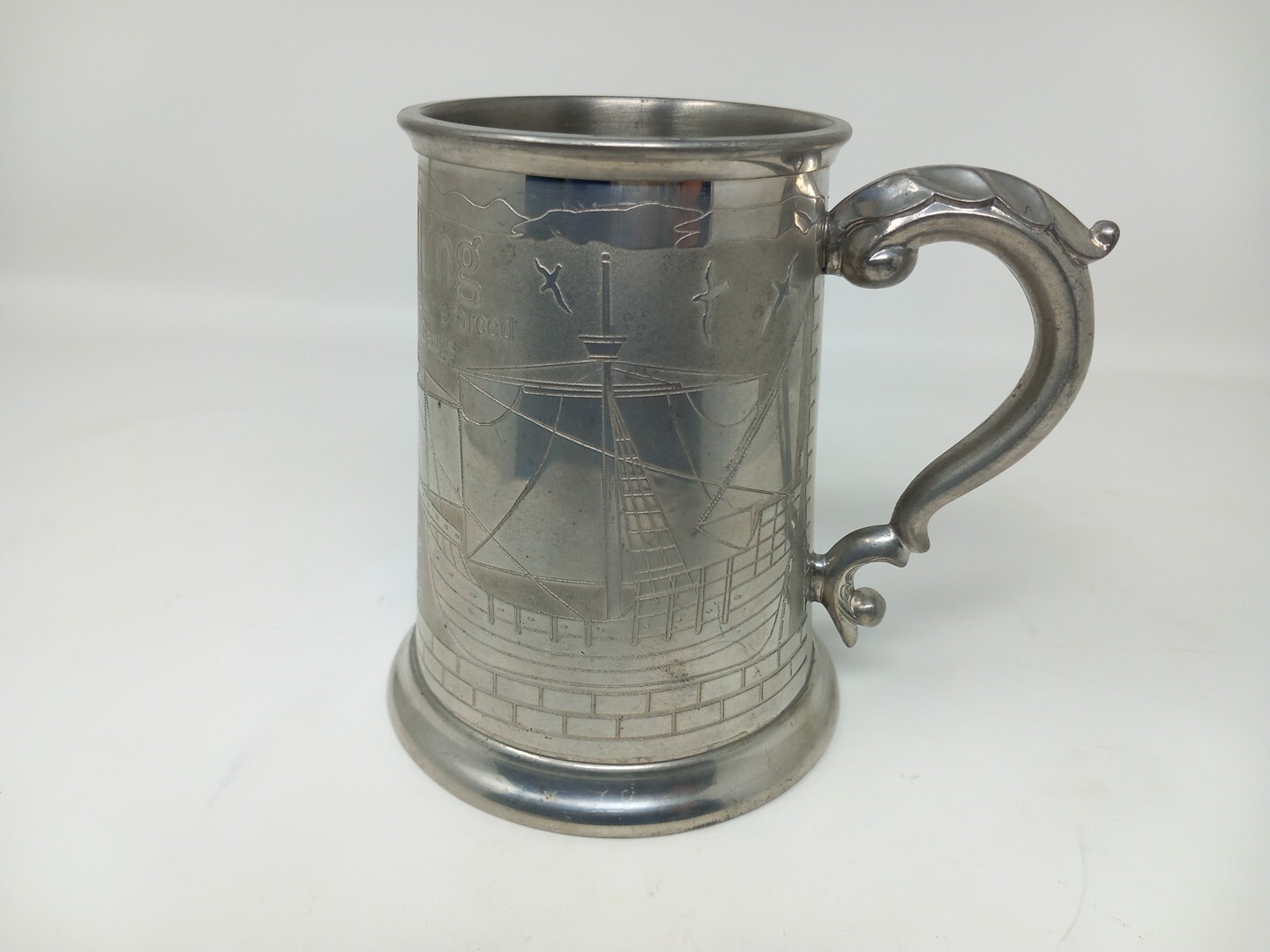 Kings Shilling Prewter Tankard Ewin Blyde Sheffield glass Bottom eBay