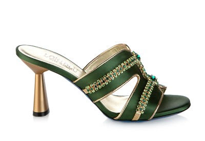 Authentic Loriblu Leather Italian Designer Sandals Green New Collection