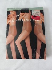 3 Pack Evan Picone Control Top Sheer Leg Shadow Toe Pantyhose Jet Black Size B