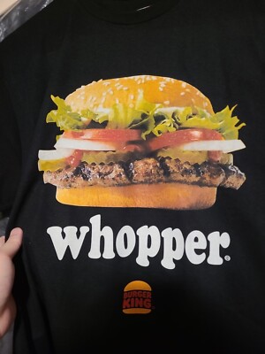 burger king whopper shirt xl thrift vintage used black mcdonalds burger big mac