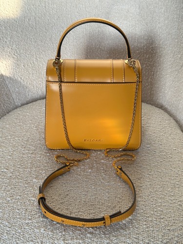 Bolso Bandolera de Cuero Bvlgari Serpenti Forever Asa Superior Amarillo Azafrán £2730 Reino Unido - Imagen 10 de 20