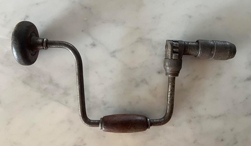Vintage 13.5" Ratcheting Hand Drill Auger Bit Brace Woodworking Tool Large - Picture 3 of 3
