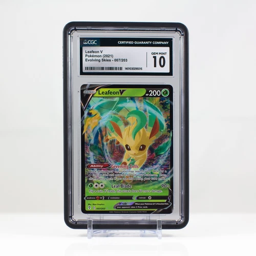 Pokémon Leafeon V Holo #007 Evolving Skies 2021 - CGC 10 Gem Mint